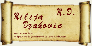 Milija Džaković vizit kartica